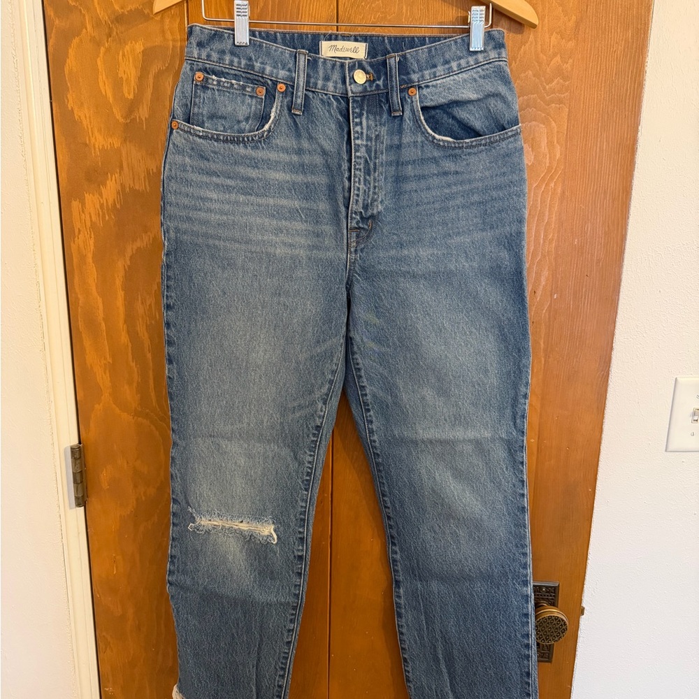 Madewell Slim Demi-Boot Jeans size 28 Raw Hem Distressed - Picture 10 of 16